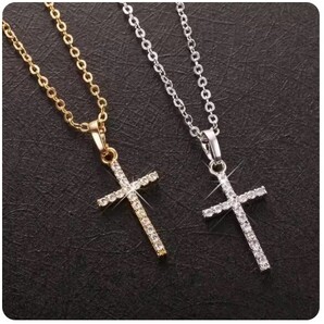 ゴールド シルバー クロスペンダント ネックレス 十字架 ファッション ジュエリー　新品